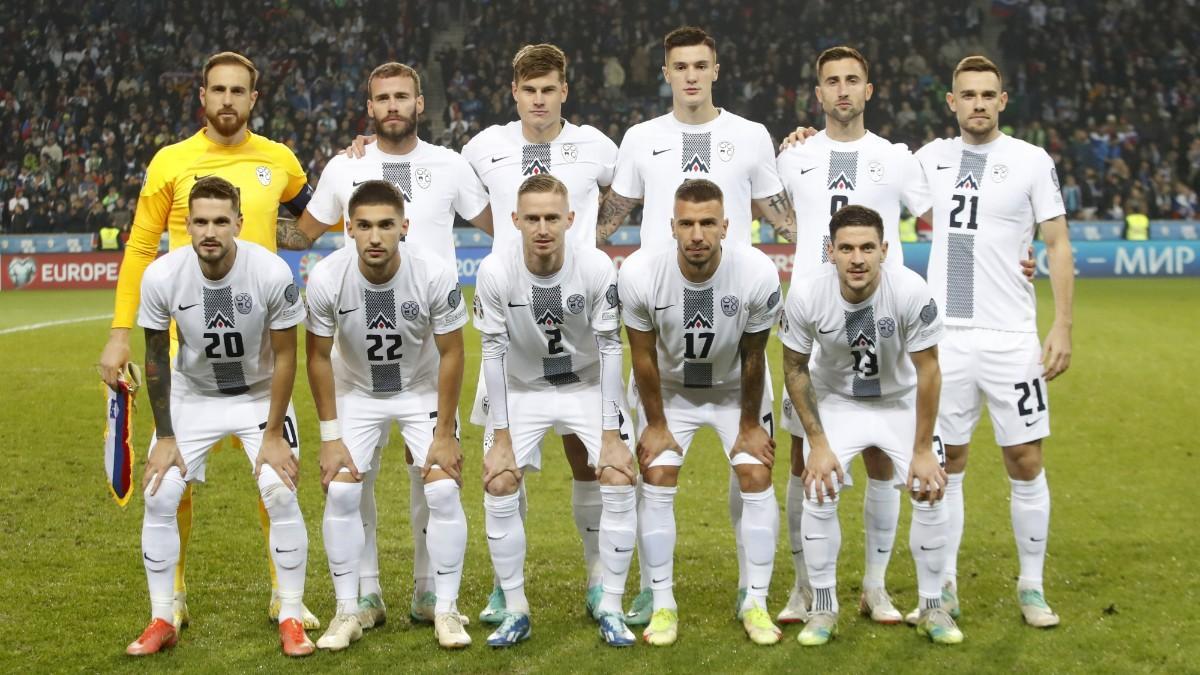 La selección de Eslovenia, en un partido previo a la Eurocopa
