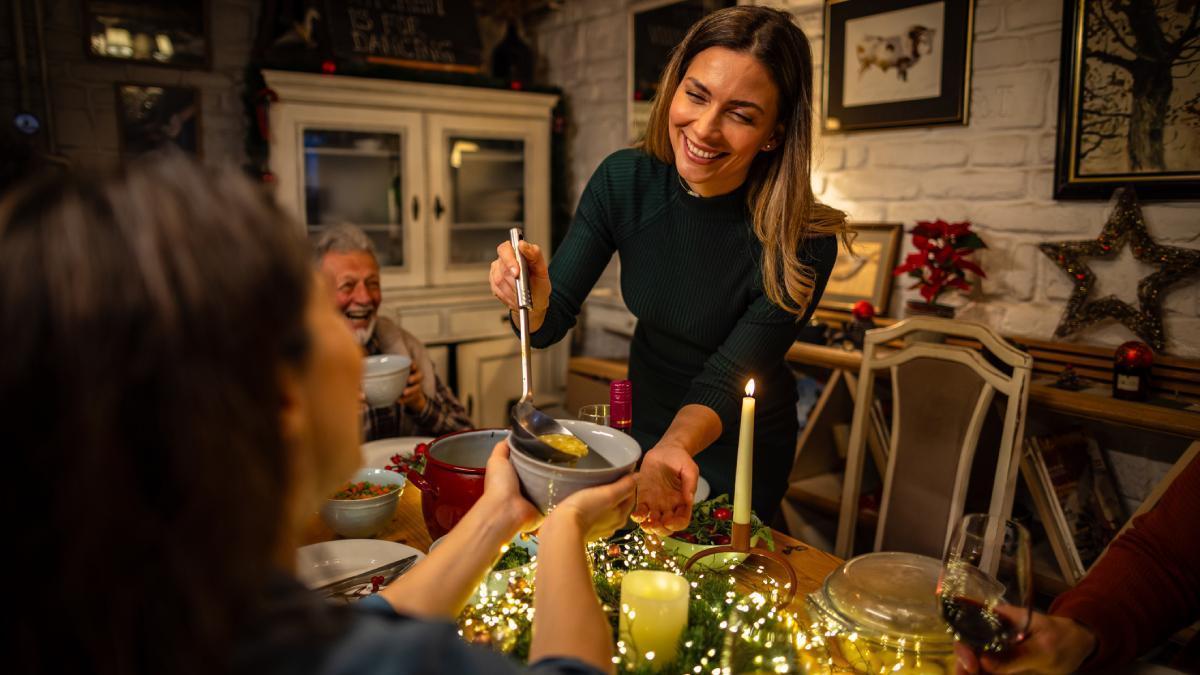 Una cena de Navidad.