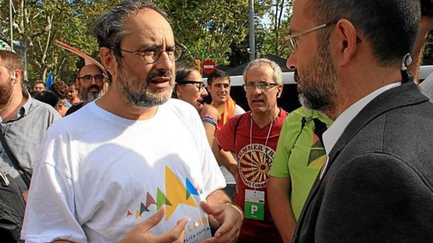 Baños durant la manifestació d&#039;ahir a la Meridiana