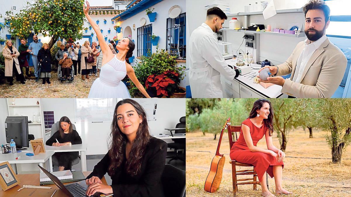 De derecha a izquierda, y de arriba abajo, Lucía Pareja, Luis Martínez, Alicia Checa y Teresa Jiménez.