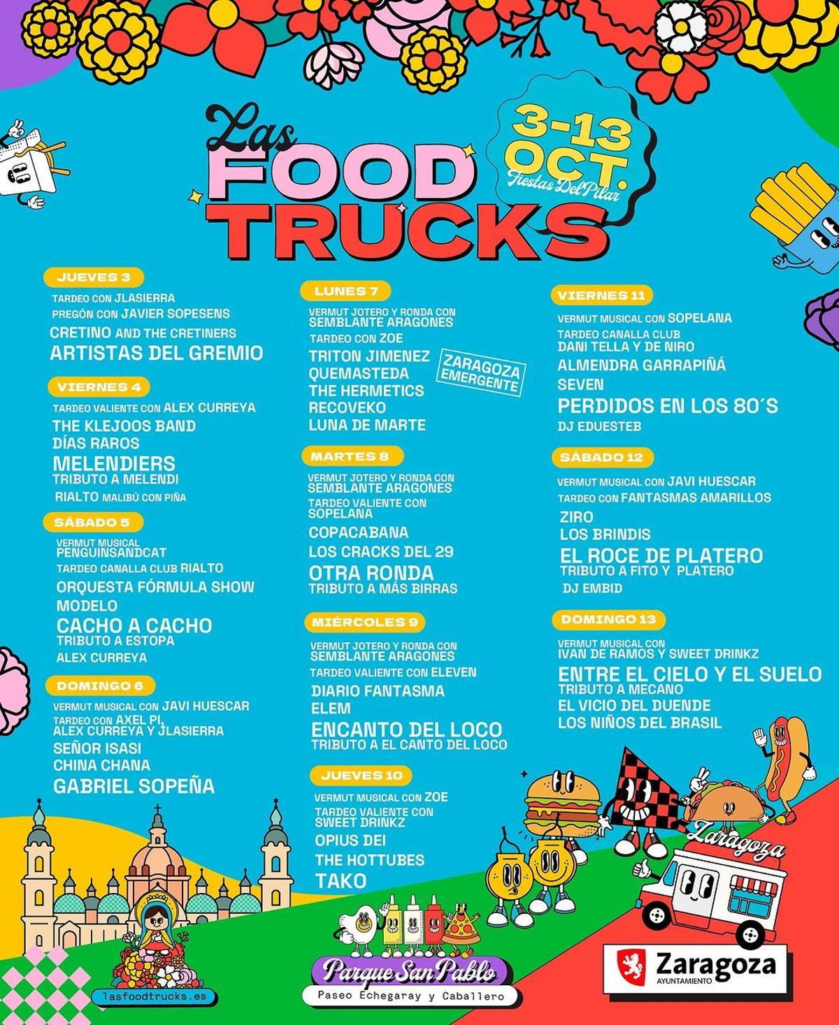 El cartel del Festival de Food Trucks para estas Fiestas del Pilar