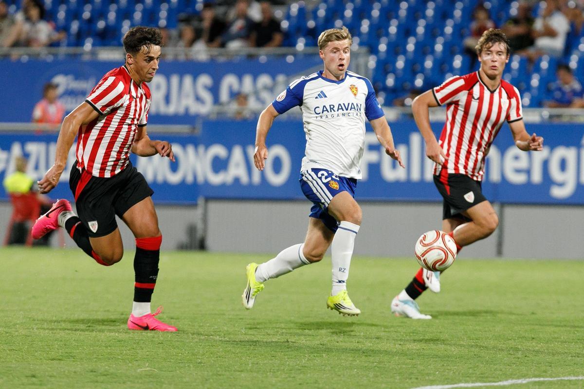El extremo, durante el partido ante el filial del Athletic Club.