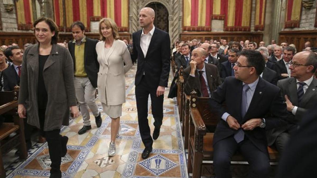 Josep Maria Bartomeu en el acto de homenaje a Cruyff del Ajuntament de Barcelona