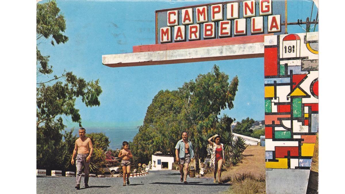 Postal de los años 60 del Camping Marbella 191.