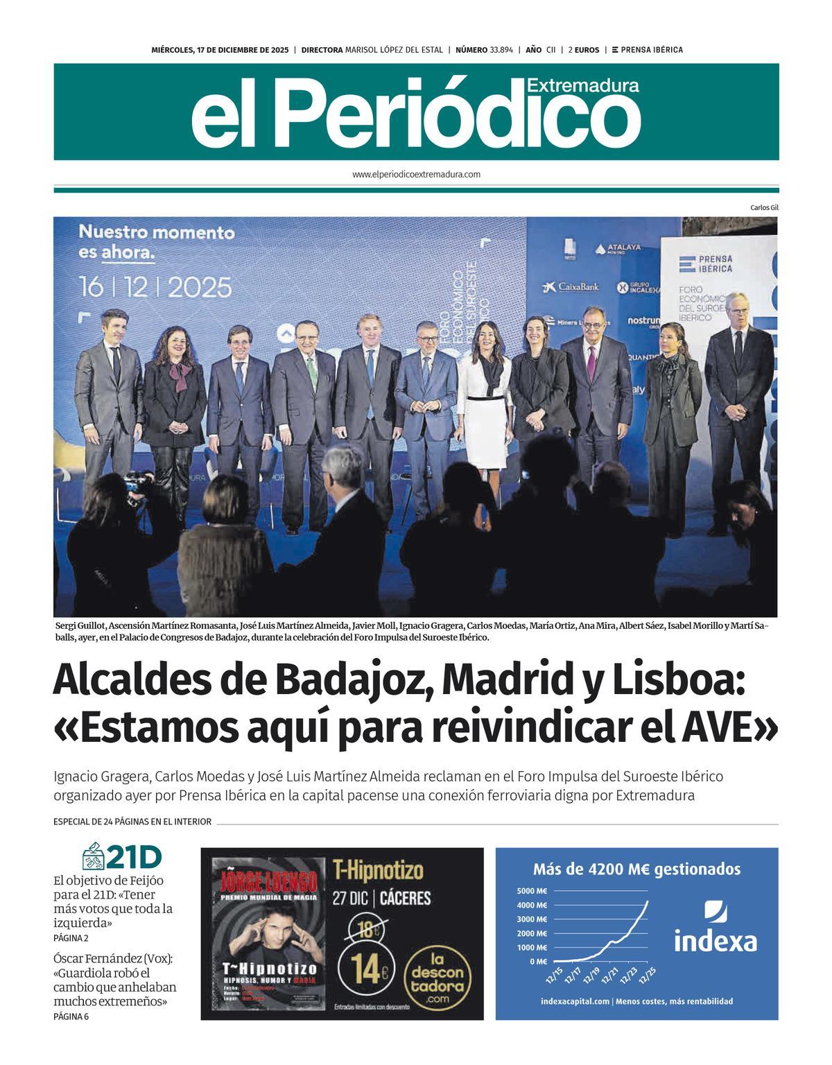 Consulta la portada correspondiente al día 17 de diciembre de 2025