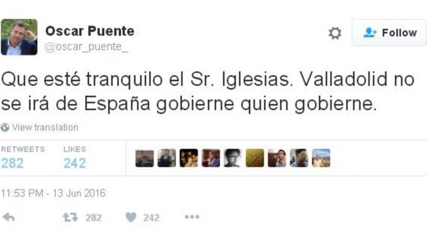 El alcalde de Valladolid responde a Pablo Iglesias que no se independizarán