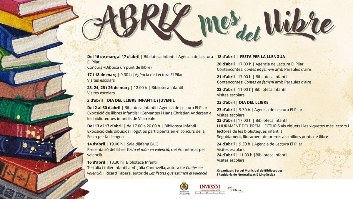 Aquesta és la programació preparada per a celebrar el Mes de Llibre.