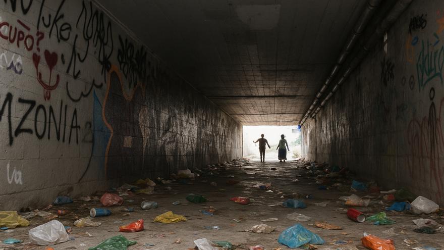 Vegueta denuncia el estado insalubre e inseguro de los &quot;túneles del miedo&quot; que conectan con la Avenida Marítima