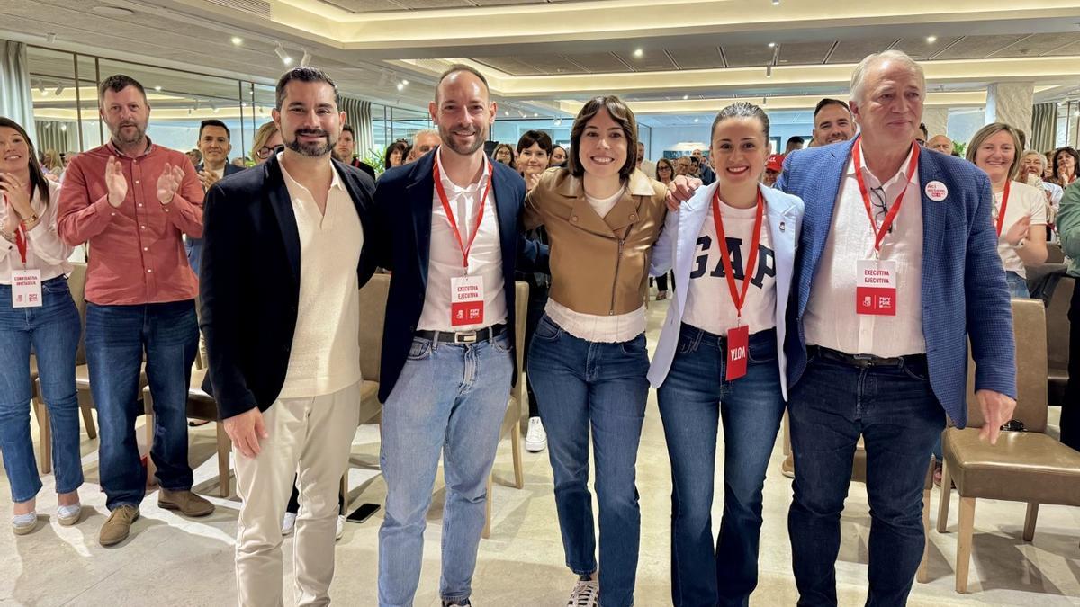Samuel Falomir, Jorge García, Diana Morant, Tania Baños y José Vicente Andrés, en el congreso.