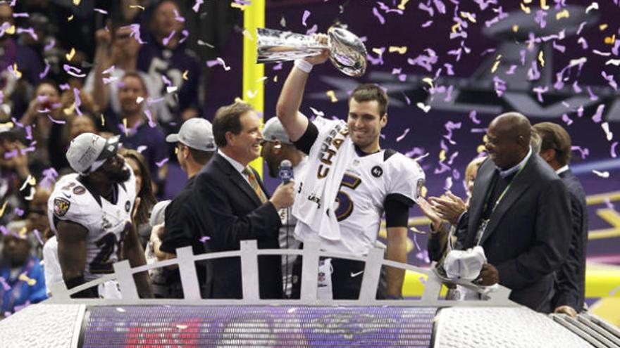 El capitán de los Baltimore Ravens tras el triunfo.