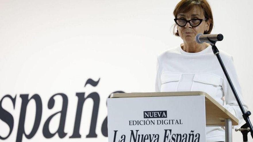 La alcaldesa, Carmen Moriyón, durante la presentación de la edición digital de Gijón Oeste de LA NUEVA ESPAÑA.