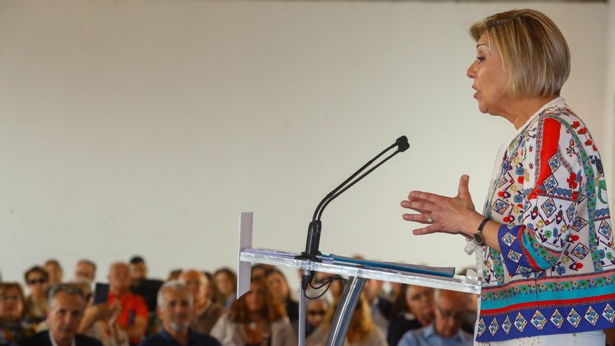 Ana Granja en un mítin en Vilagarcía