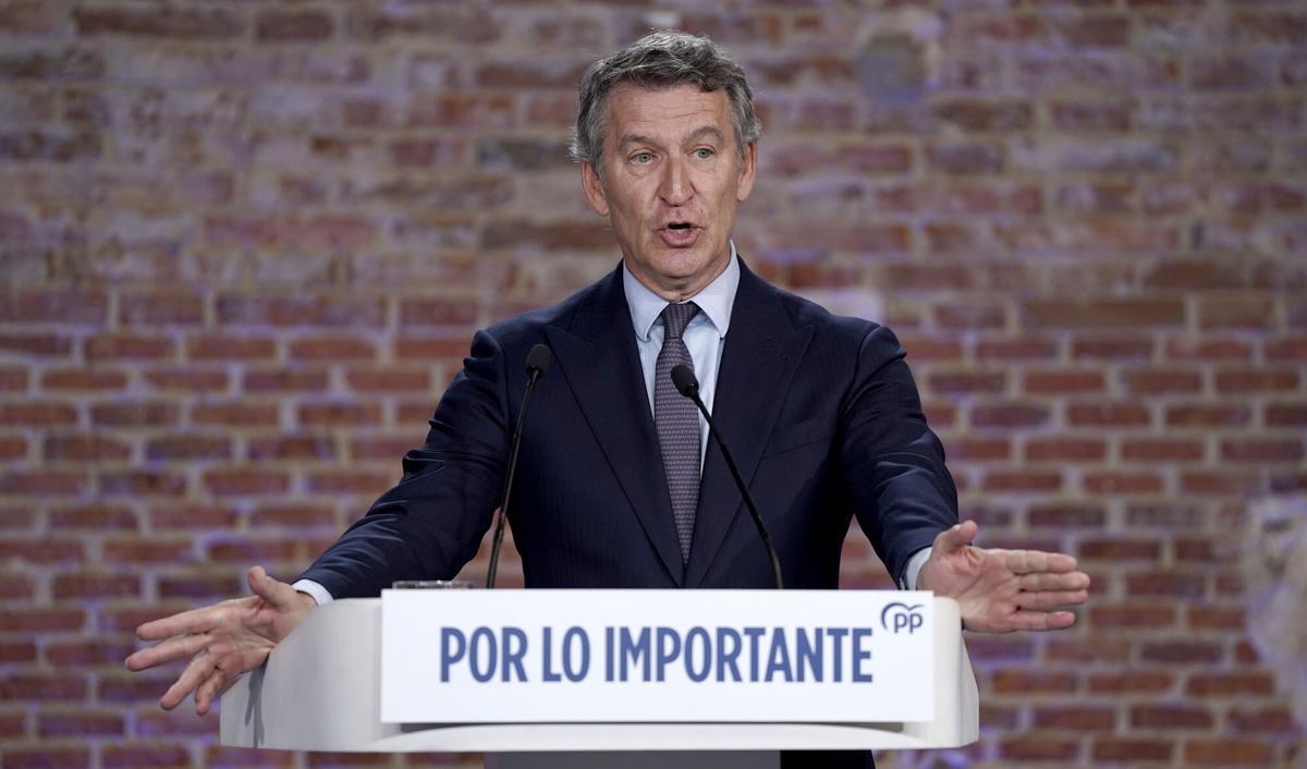 Alberto Núñez Feijóo, en un acto esta semana en Madrid.