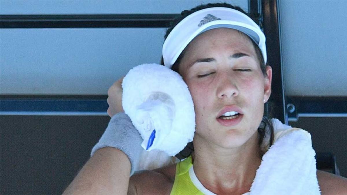 Garbiñe Muguruza, en un descanso