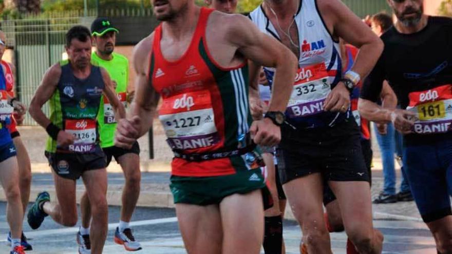 El corredor llanisco, en la maratón de Lisboa.