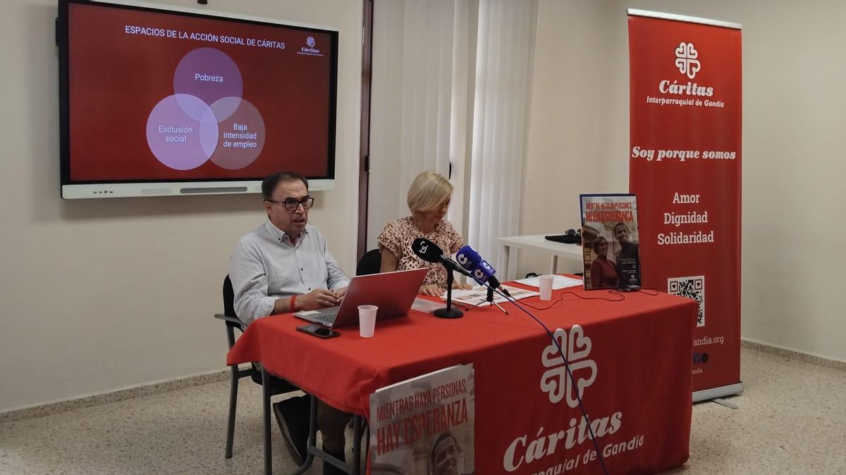 Maite Boscá y Enrique Orihuel, en la presentación presentación memoria anual de Cáritas