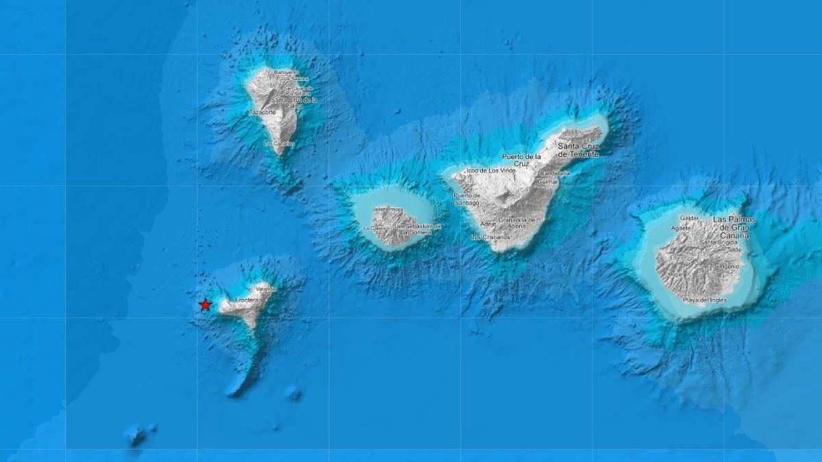 Uno de los sismos localizados cerca de El Hierro