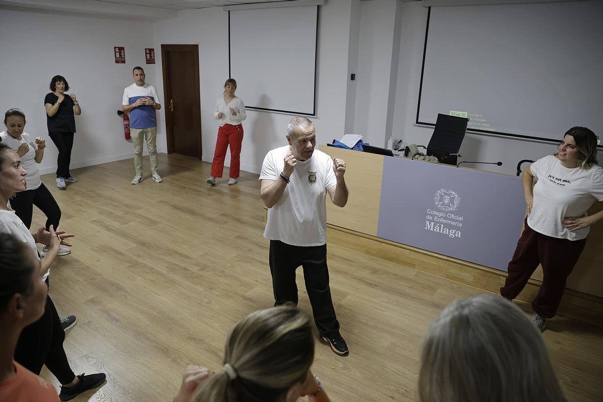 El Colegio de Enfermería de Málaga acogió el 13 de mayo un curso de autoprotección para enfermeras.