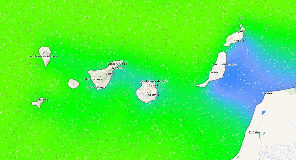 Mapa del oleaje en Canarias