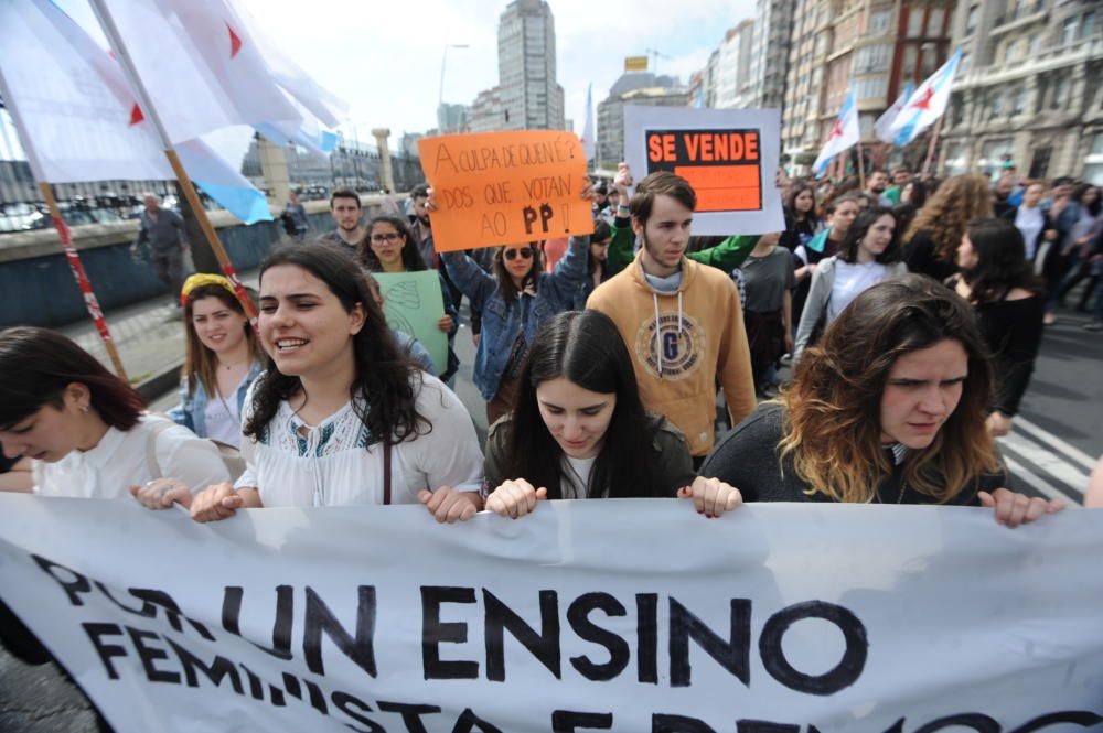 Manifestación de estudiantes en A Coruña