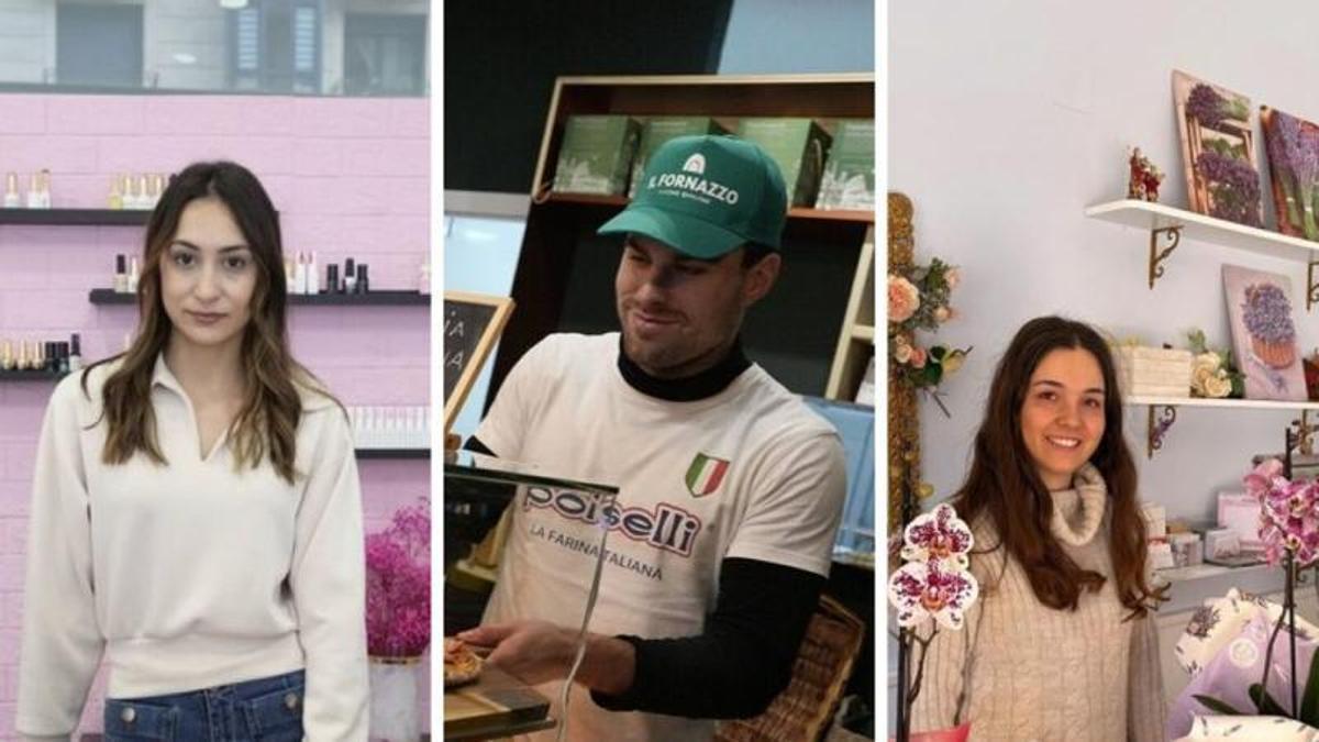Elena Torío (Muaet Beauty Studio), Fernando Rodríguez (Il Fornazzo) y Carla López (Mil Pétalos).