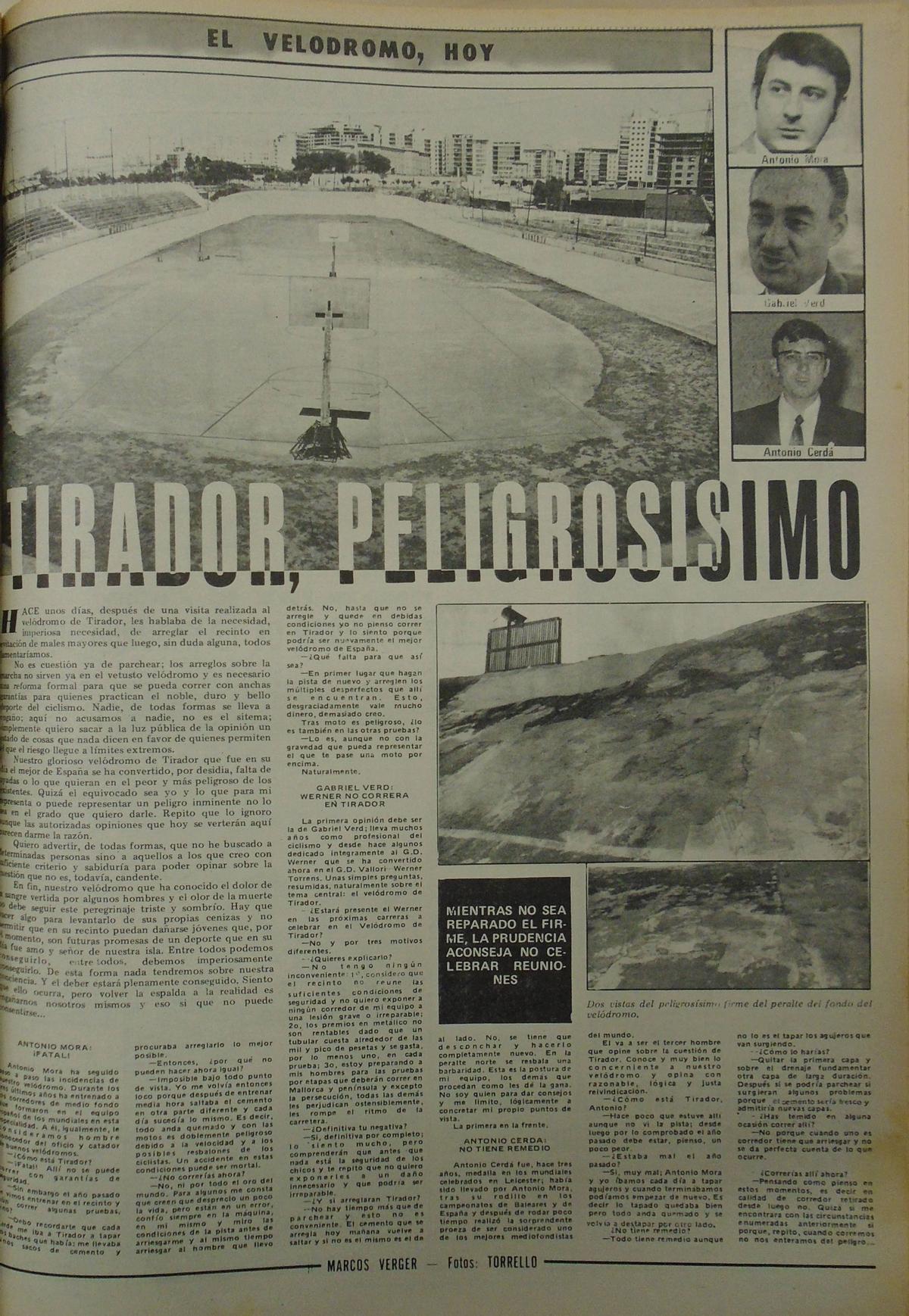 Ciclismo. Velódromo de Tirador. DM.24.03.1973