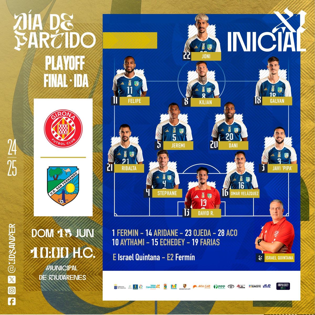 Alineación de la UD San Fernando de cara a la final del playoff.