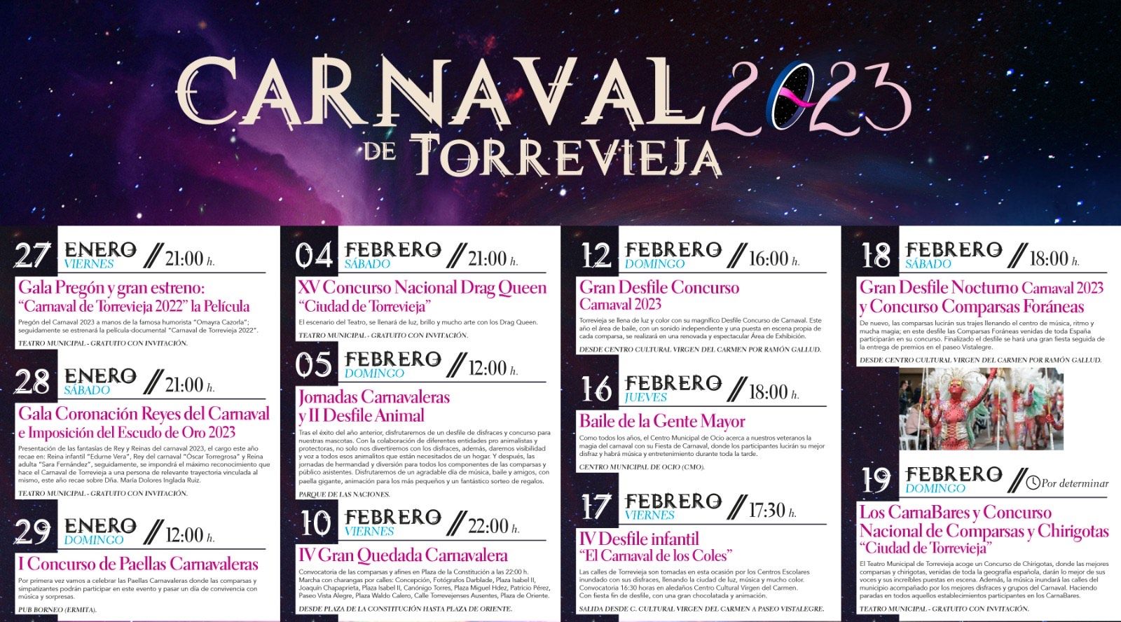 Programa de actos del carnaval