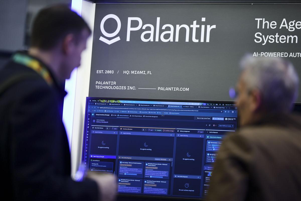 Hanover (Alemania), 20/04/2026.- Una pantalla de Palantir Technologies
