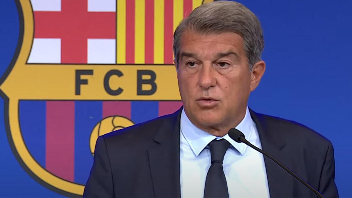 Laporta, durante su rueda de prensa