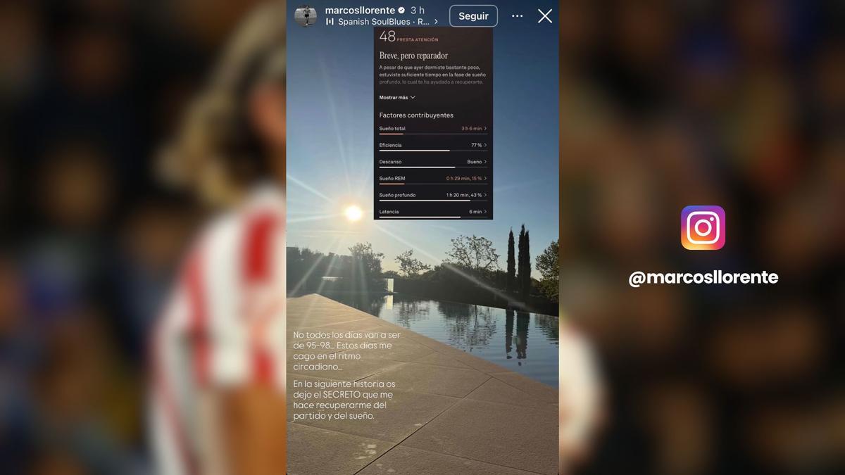 Marcos Llorente comparte su 'postpartido' y reflexión sobre el Sol