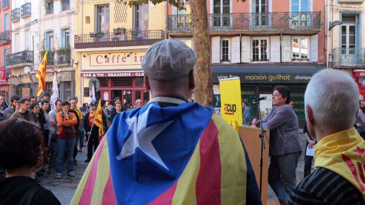 El acto de la CUP en Perpinyà.