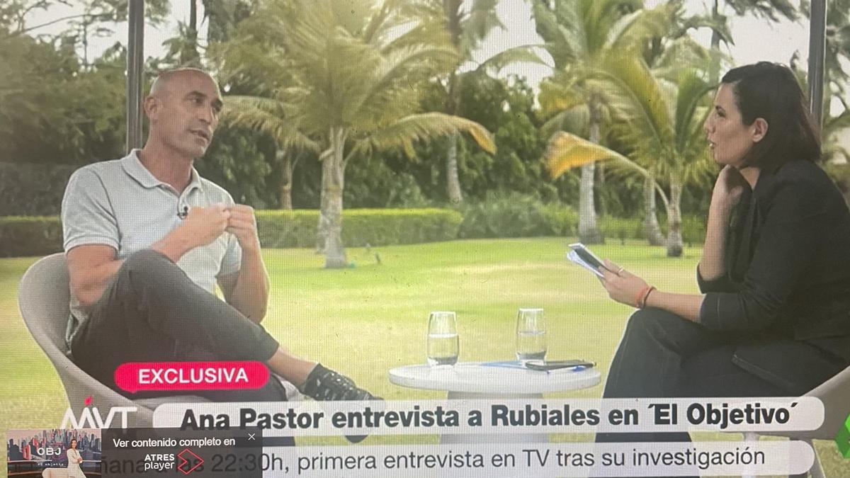 Luis Rubiales, el expresidente de la Federación, en la entrevista que ha concedido a Ana Pastor para 'La Sexta'.