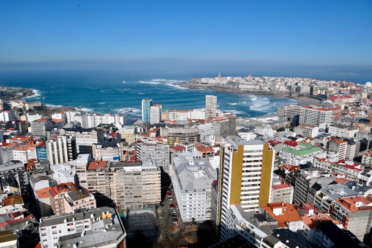 Vista aérea de la ciudad de A Coruña