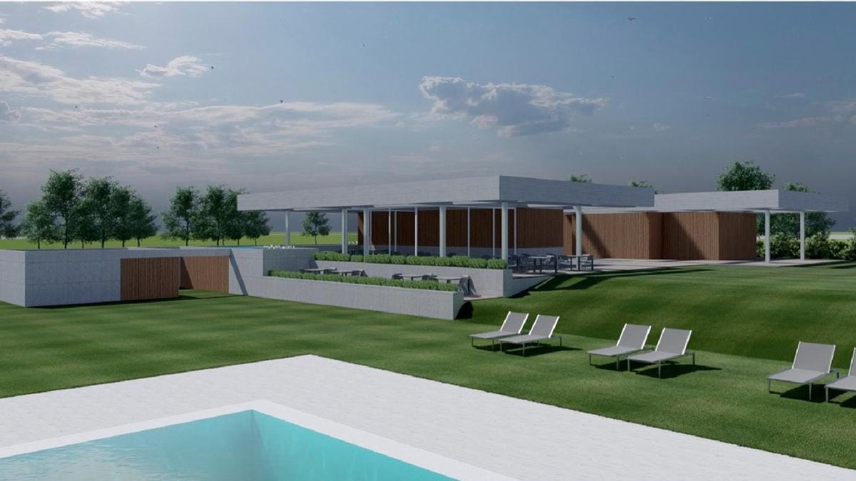 Simulació del futur edifici de serveis de la piscina de Gironella