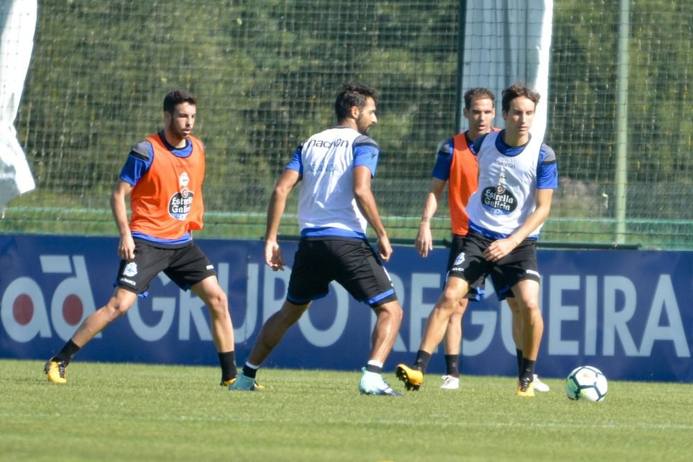 Entrenamiento en la ciudad deportiva de Abegondo el 16 de agosto de 2017.