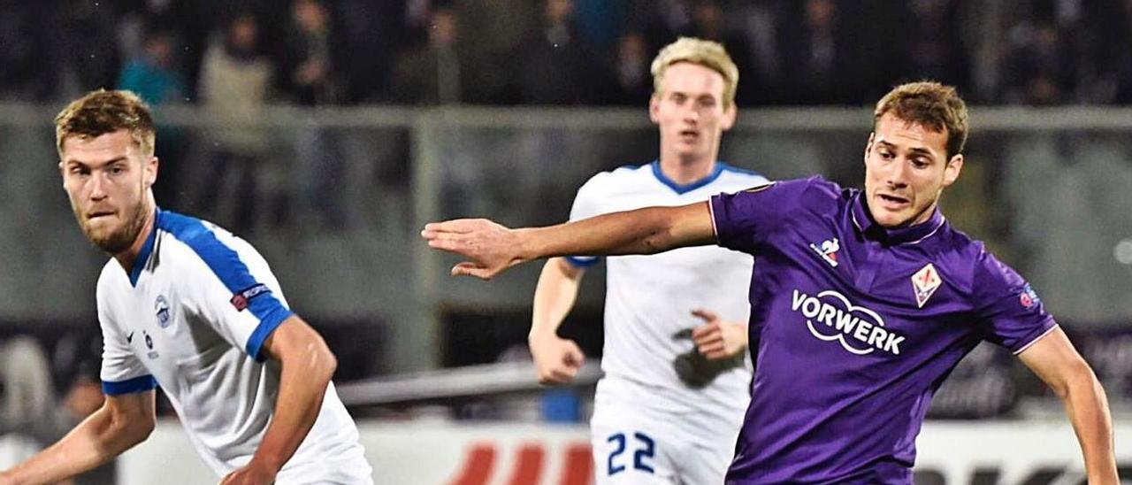 Cristóforo, con la Fiorentina, ante el Slovan Liberec. | CAS