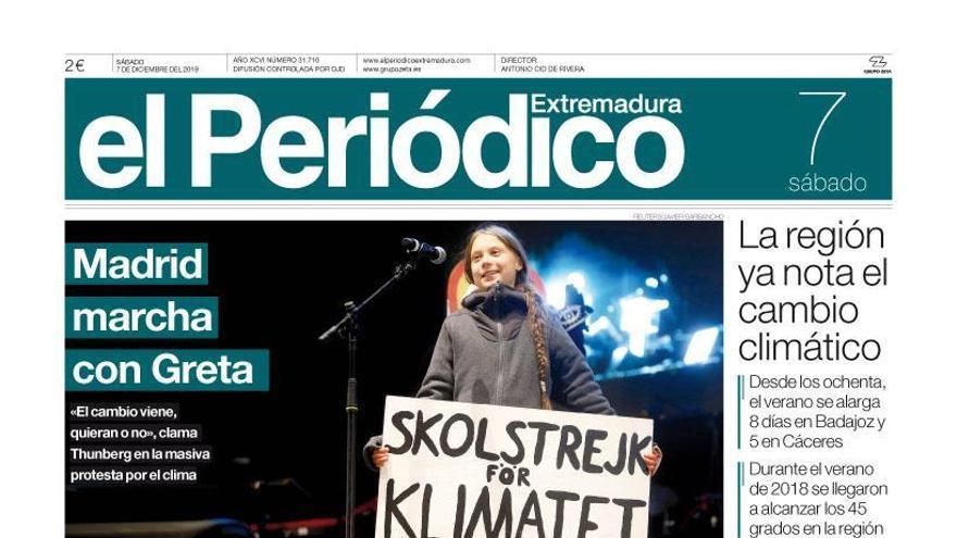 Esta es la portada de EL PERIÓDICO EXTREMADURA correspondiente al día 7 de diciembre del 2019