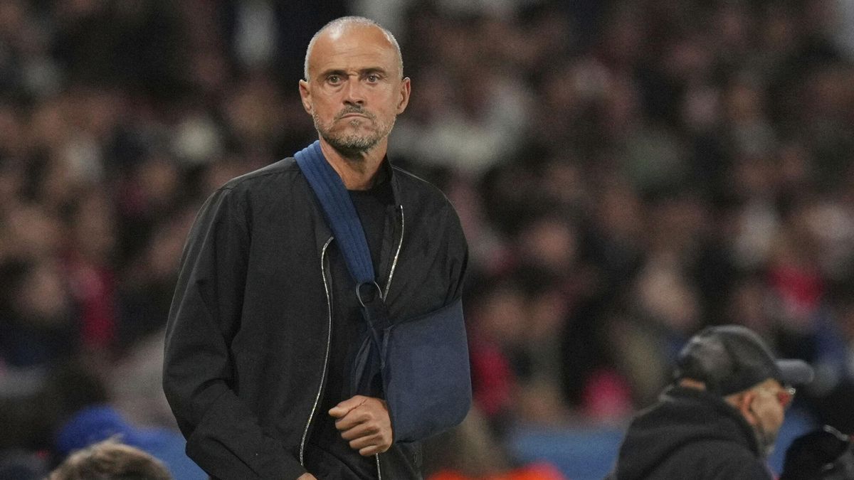 Luis Enrique, durante el partido de Champions del PSG