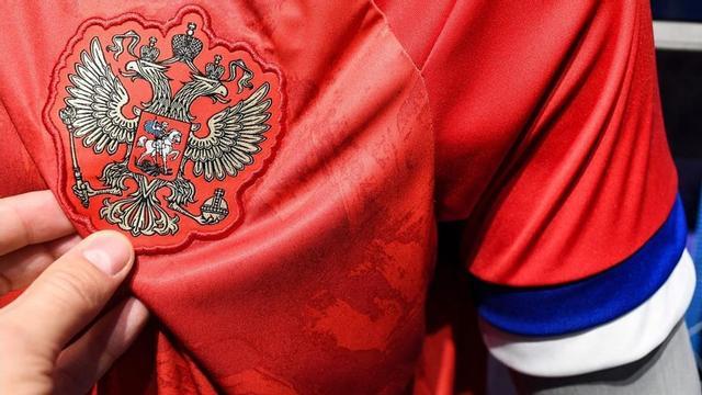 La camiseta rechazada por Rusia, con las polémicas mangas.
