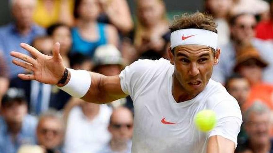 Nadal, durante el partido de ayer ante Jiri Vesely. // Neil Hall