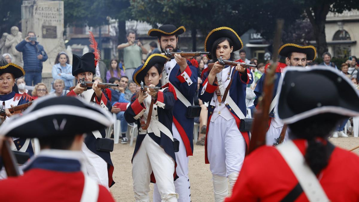 Representación da batalla de Rande o pasado sábado, en Redondela.