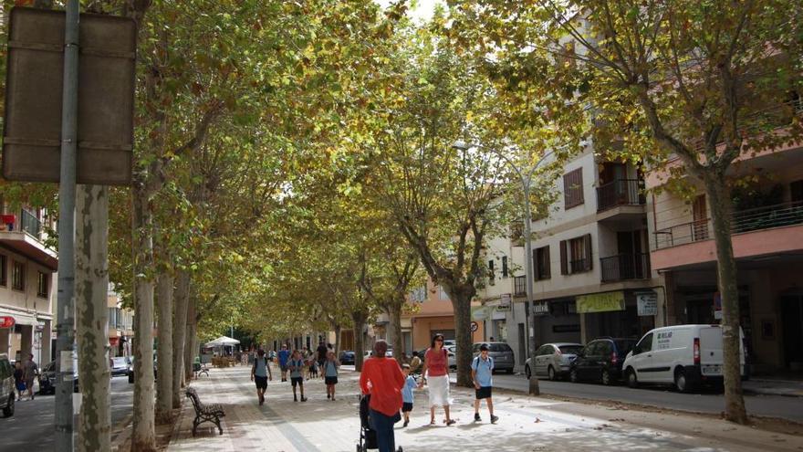 La Gran Via Colom de Inca es una de las avenidas arboladas de la ciudad.