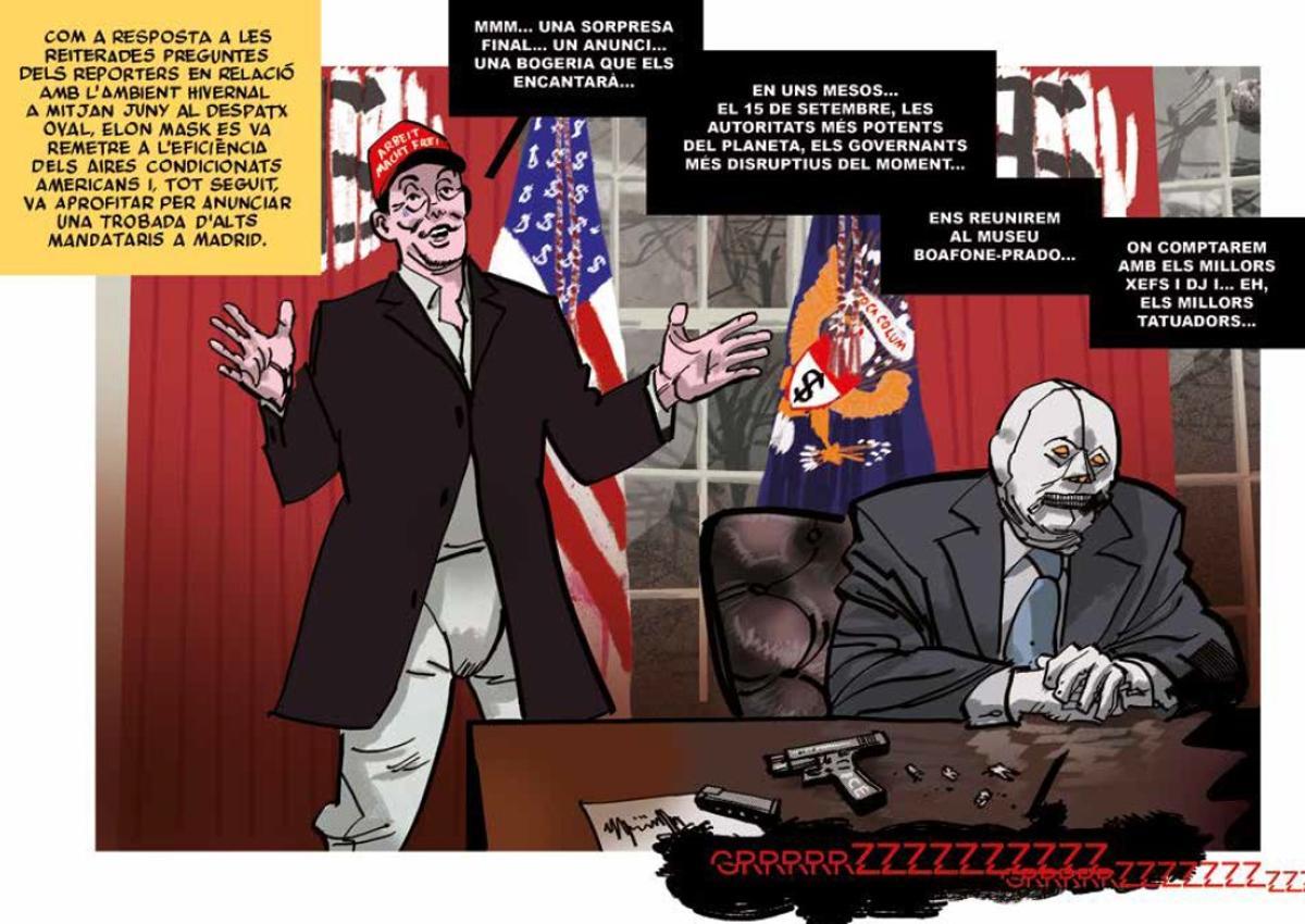 Escena en el Despacho Oval de Droga a la Lluna.