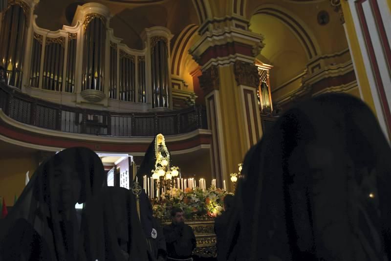 Acto de la Virgen de la Soledad ante el Cristo de la Cama