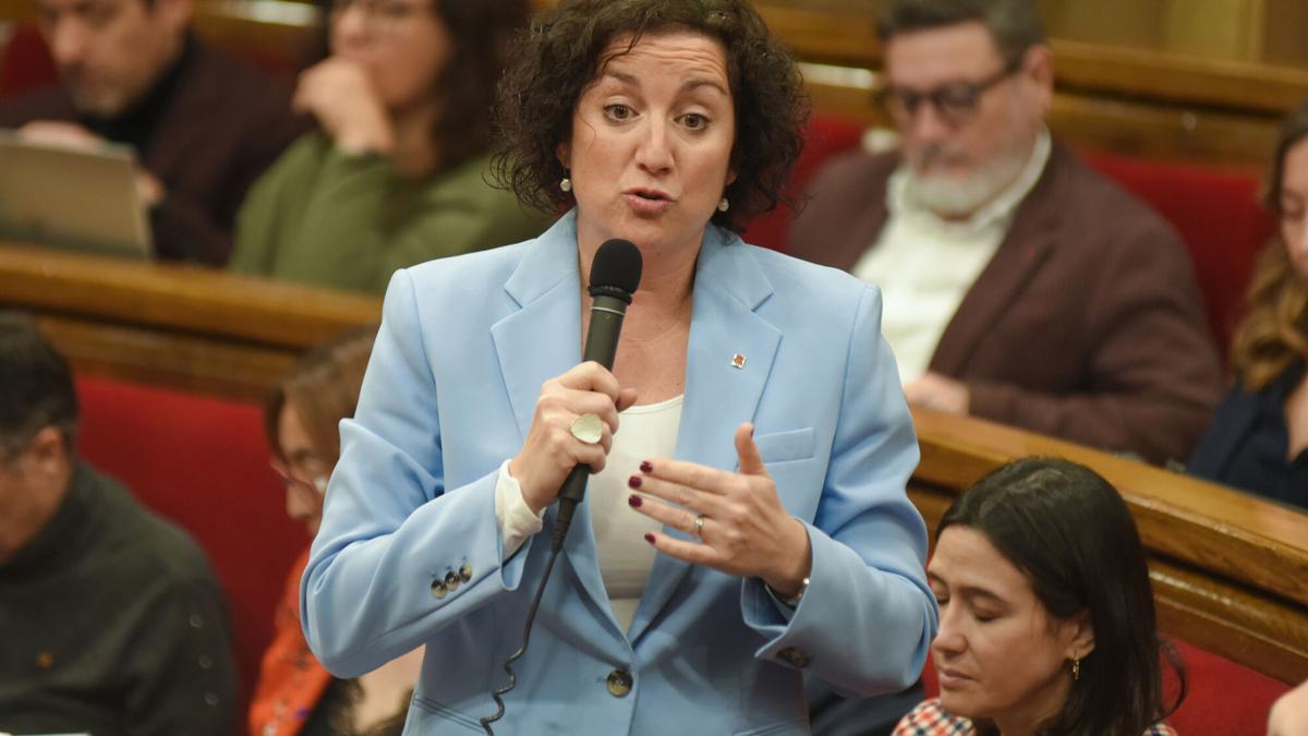 La consellera de Economia, Alícia Romero, durante una comparecencia en el Parlament.