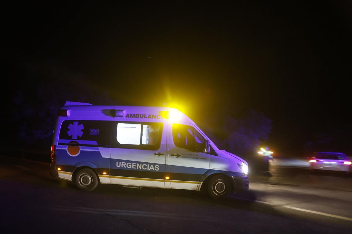 Llegada de efectivos de emergencias al lugar del accidente .