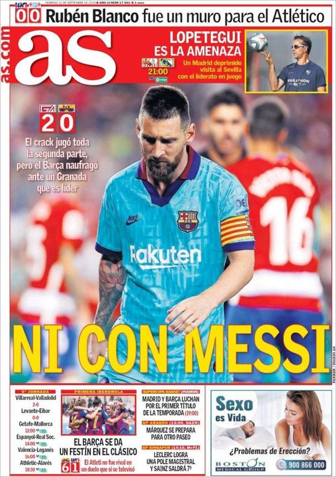 Portada del As del 22 de septiembre de 2019