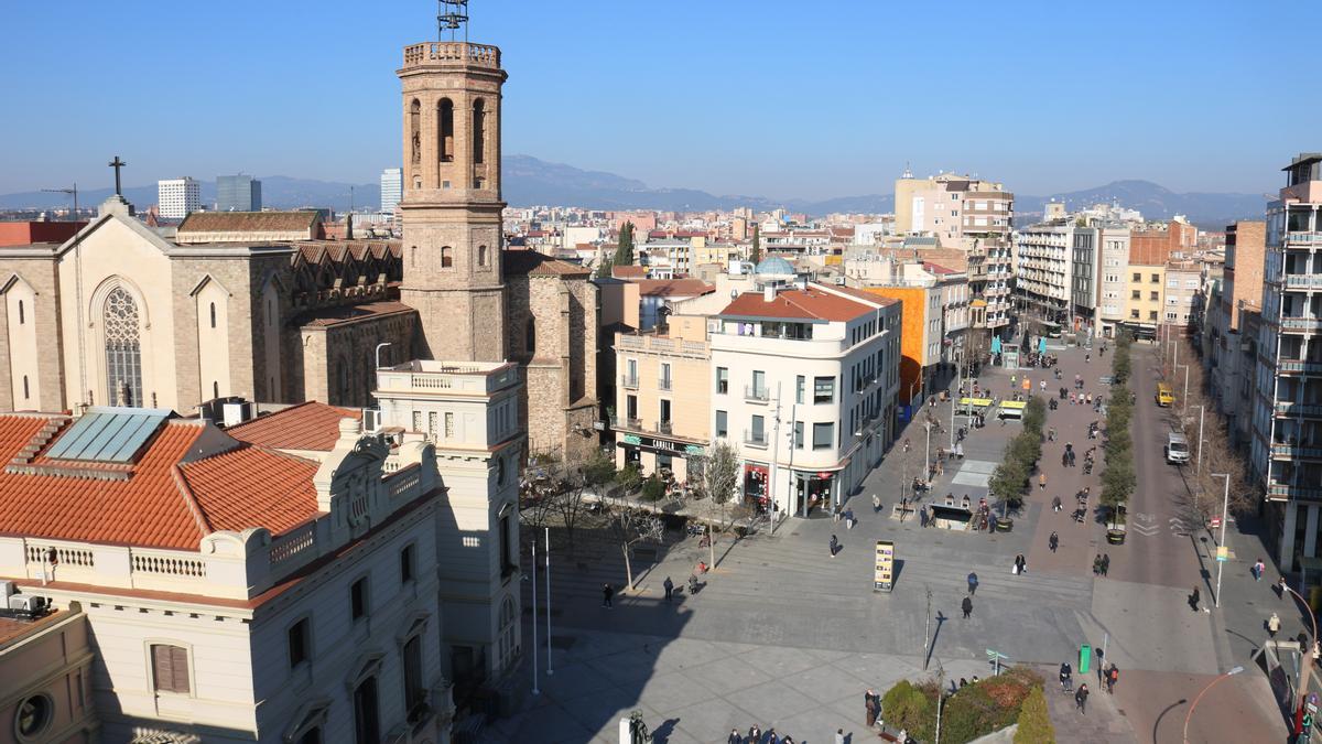 Vista del paseo de la Plaça Major de Sabadell