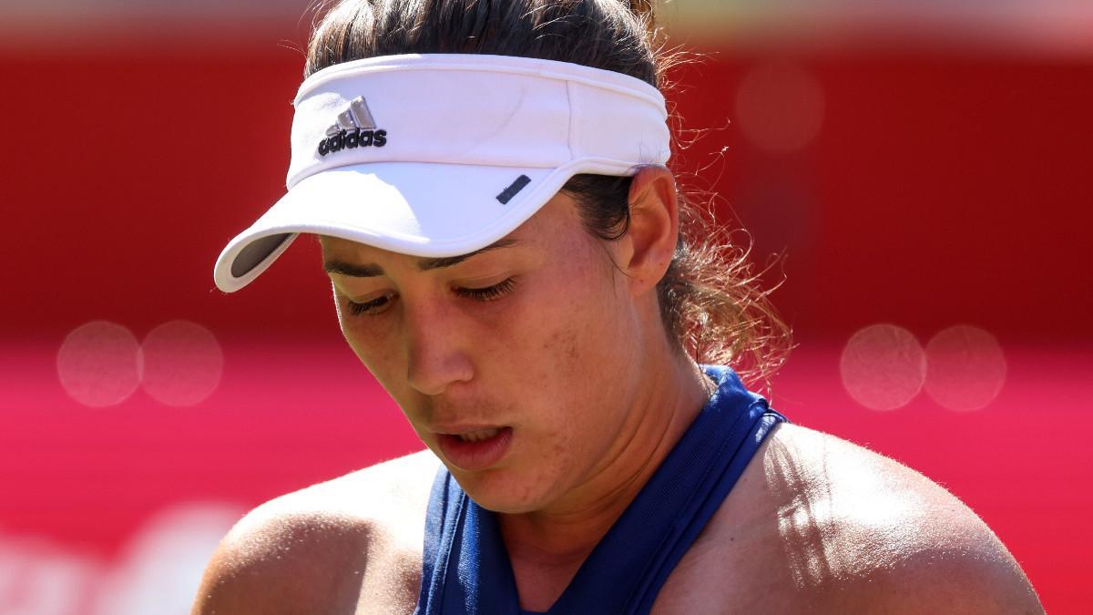 Garbiñe Muguruza, durante su encuentro.